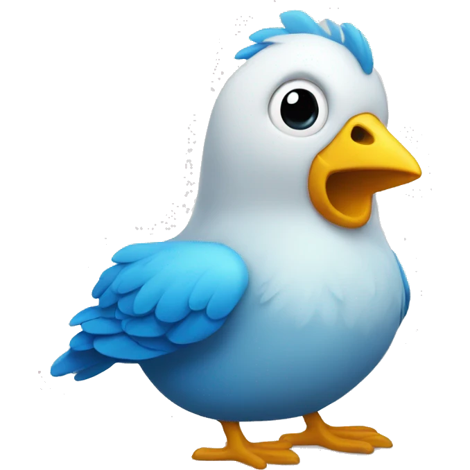 Pollito con pelo azul  emoji