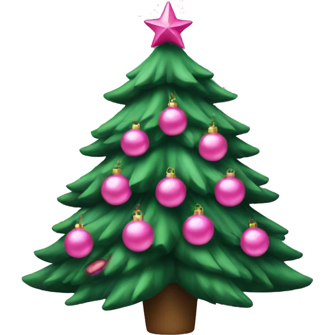 christmas tree with pink decorations  emoji