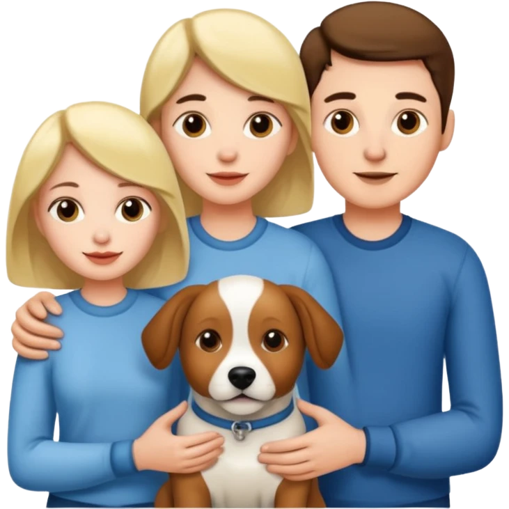 couple and their pet dog emoji