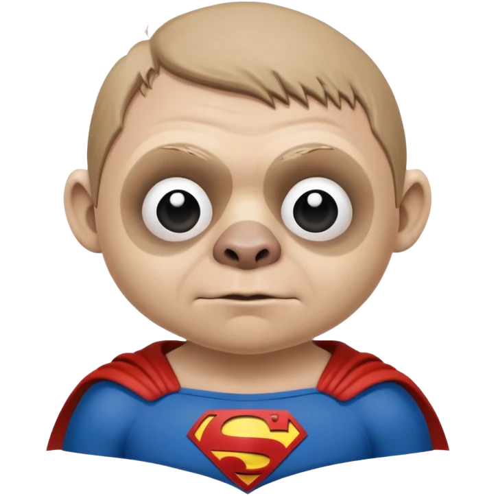 Sloth from The Goonies movie character with misshapen face and superman shirt emoji