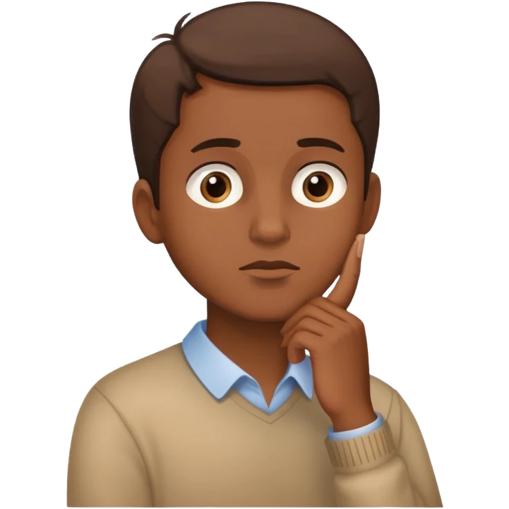 person standing hand on chin thinking emoji