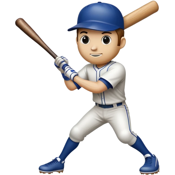 a humanoid baseball bat  with a face, hands and feet  emoji