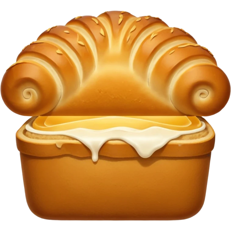 A golden loaf of bread with a crisp crust and a small rising steam curl. emoji