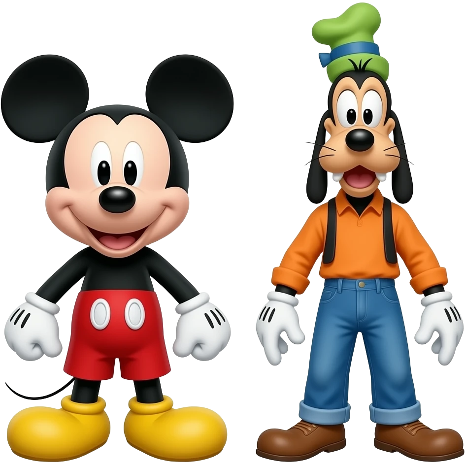 Mickey Mouse Full Body and Goofy Goof Full Body with pantsless emoji