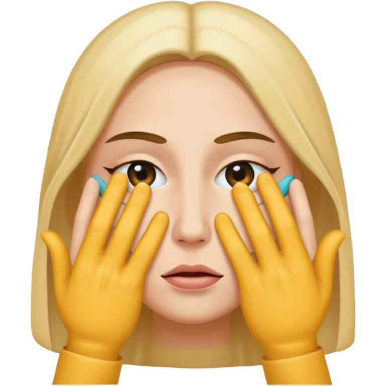 Hand covering face pulling eyelids down  emoji