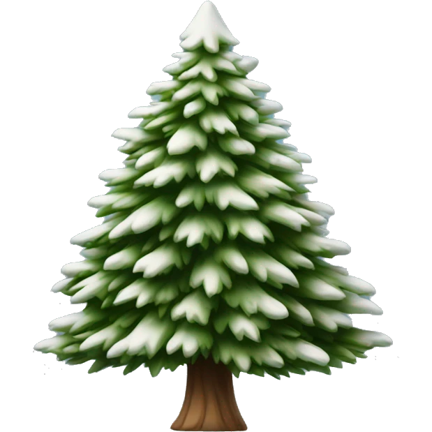 actual white fir christmas tree isolated.  emoji