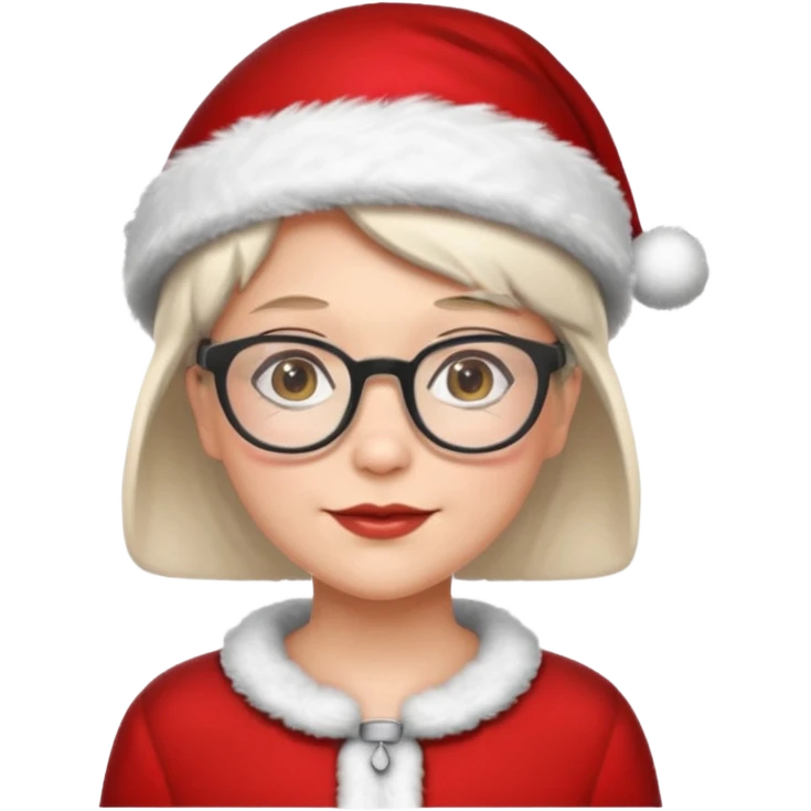female Santa Claus with glasses whith short hair emoji