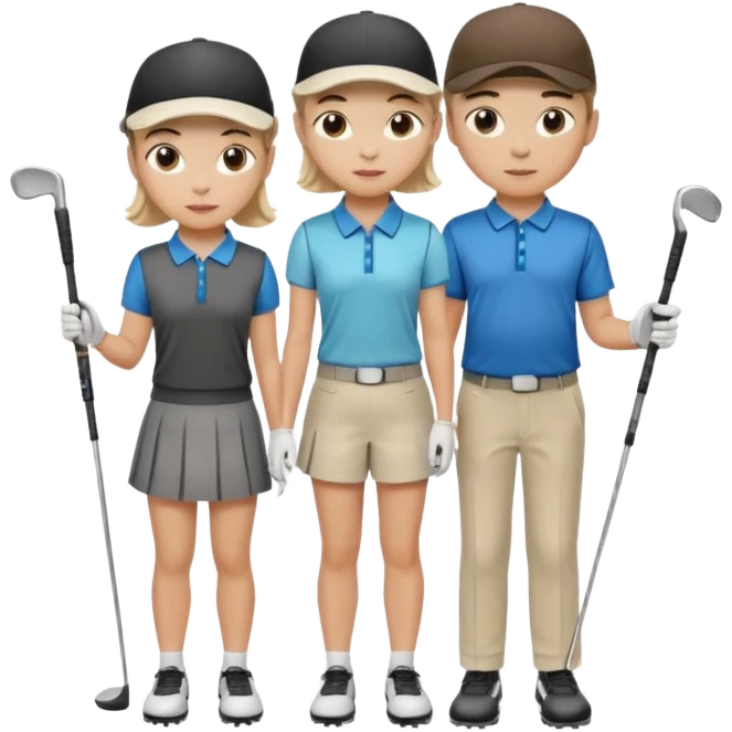 young beginner golfer boy and girl emoji