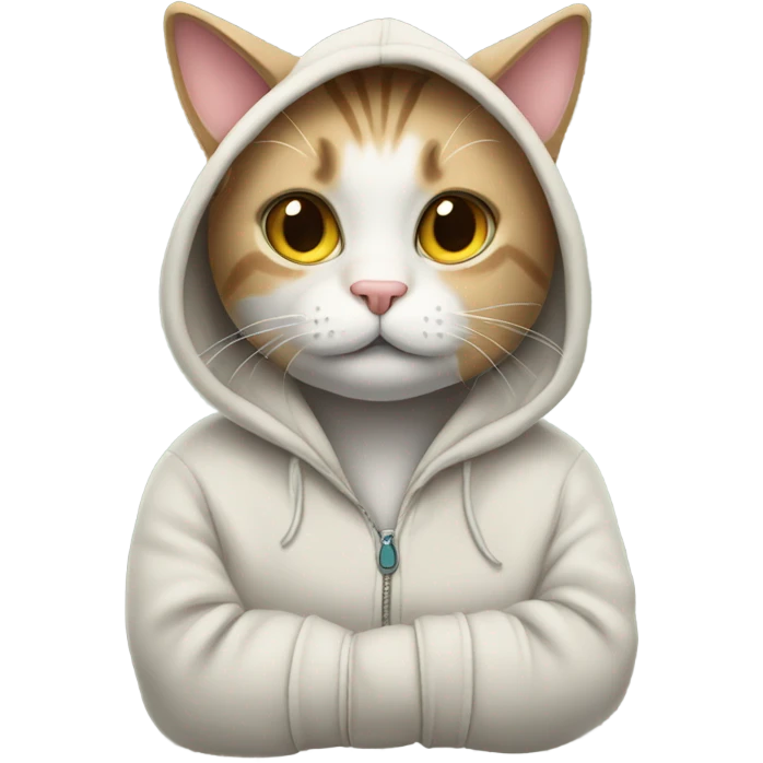 Cat wearing hoodie emoji