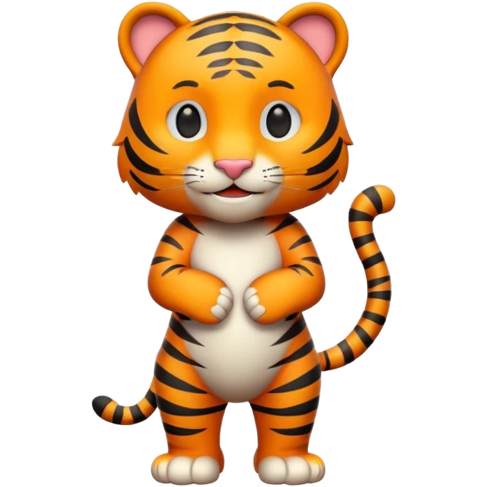 Cute tiger emoji, full body, standing pose, 3D emoji style emoji
