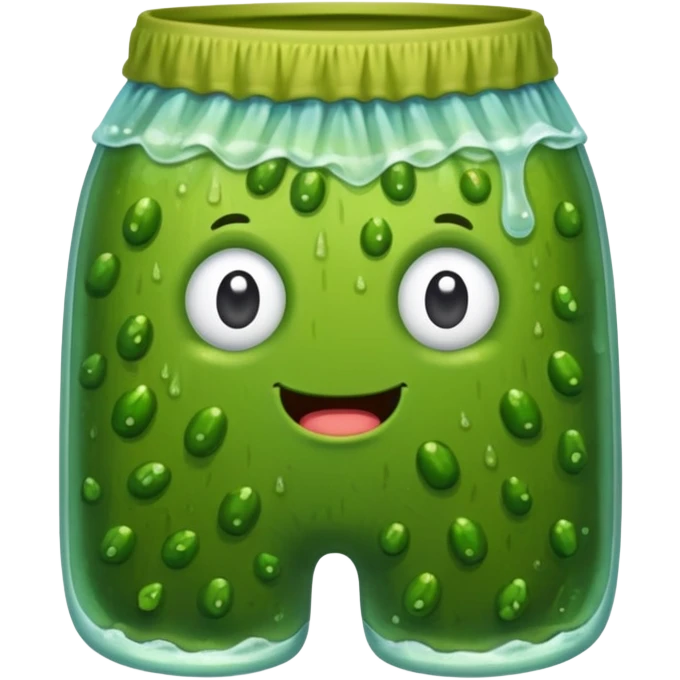 A pickle wearing shorts emoji