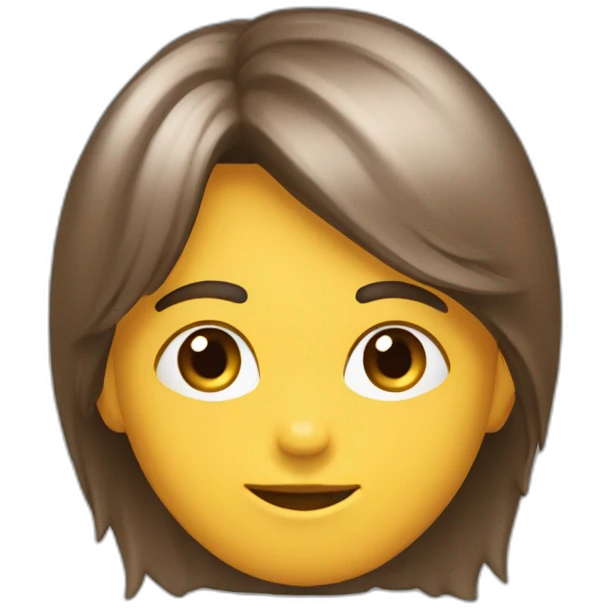Garçon cheveux mi long marron lisse emoji
