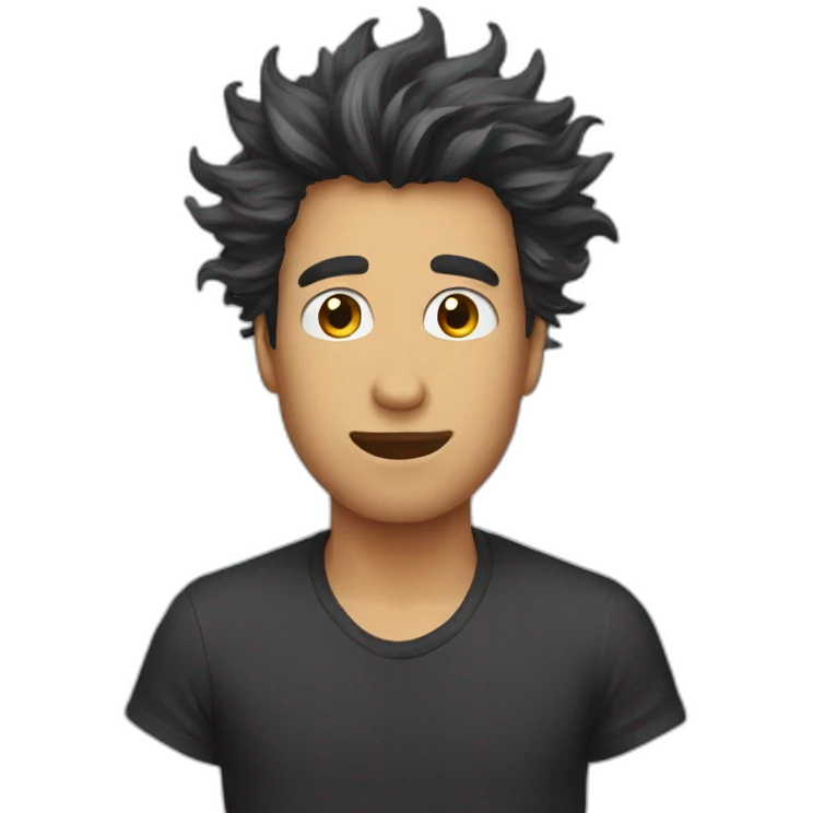 Black hole with hurricane hair emoji