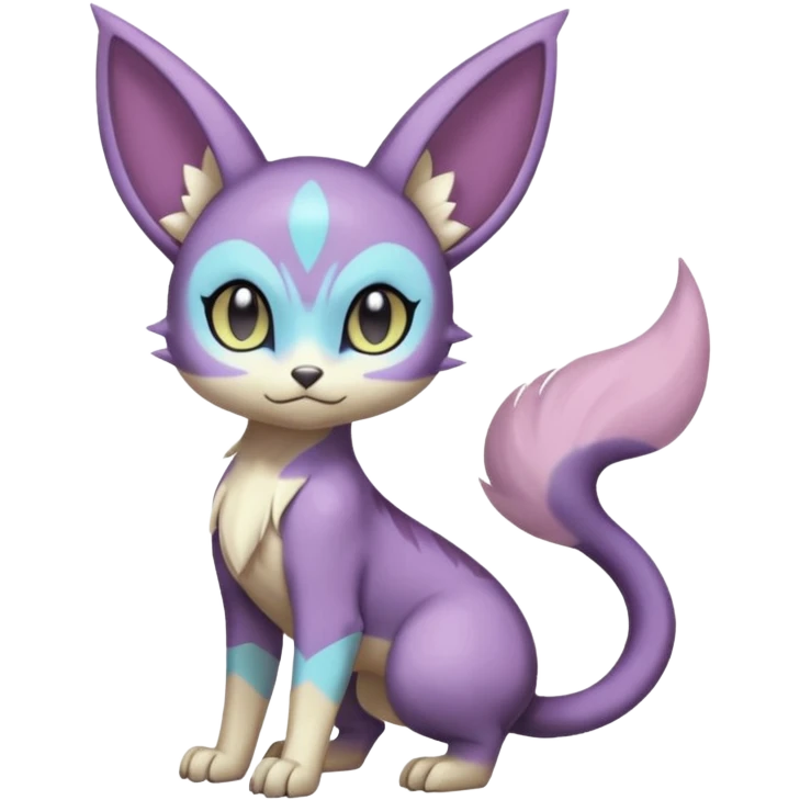 Smooth Soft Dark Pastel Meloetta-Purrloin-Gatomon-Trico-Pokémon-Digimon-Fakémon-fusion-hybrid-creature emoji