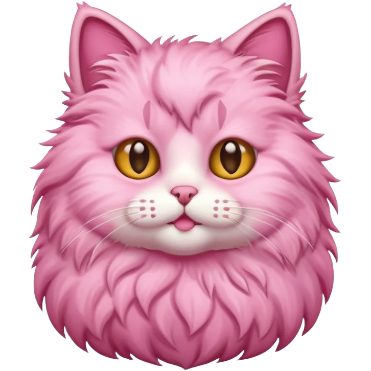 Fluffy pink cat very fluffy and cute as ever emoji