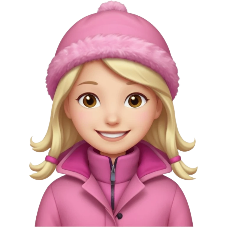 Girl wearing pink winter coat emoji