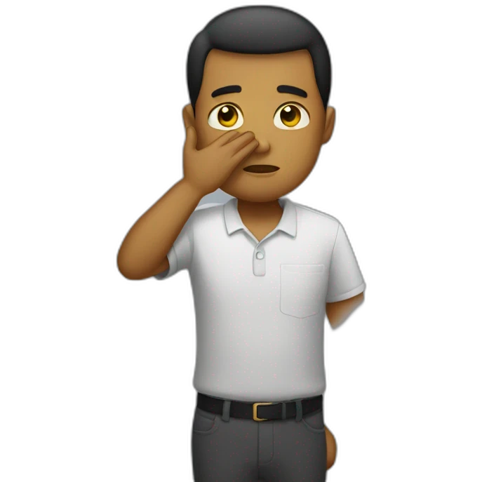 Sad salute emoji