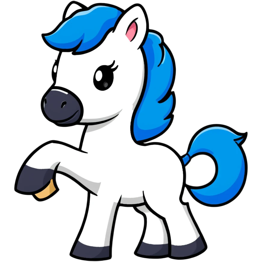 Horse with blue tail emoji