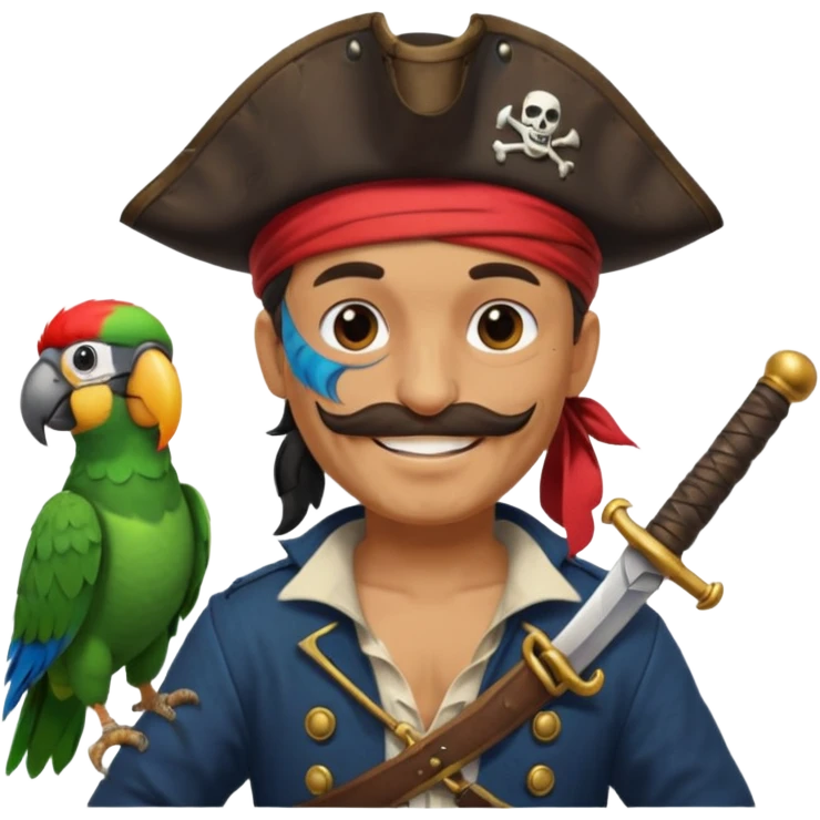 pirate and parrot emoji