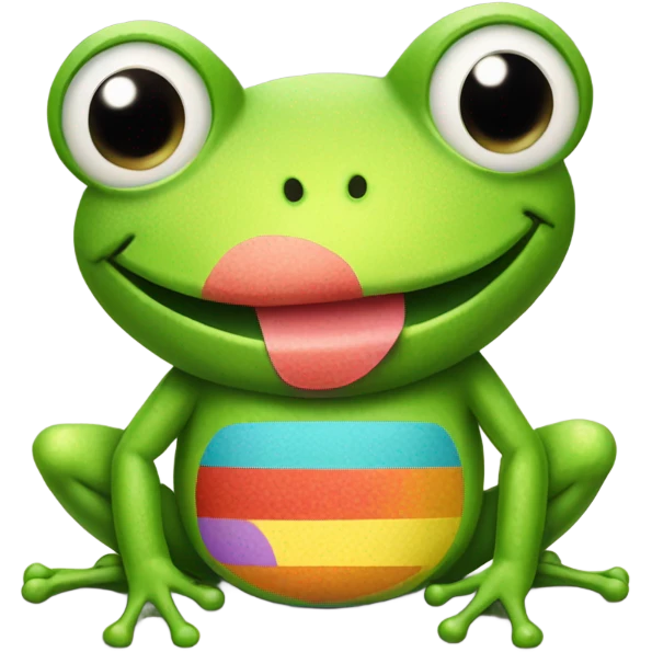 Little Frog with 3 band aids on belly emoji