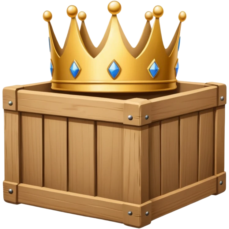 simple crate with a royal crown emoji