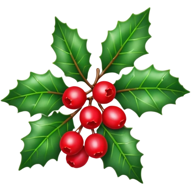 Christmas holly with three leaf emoji