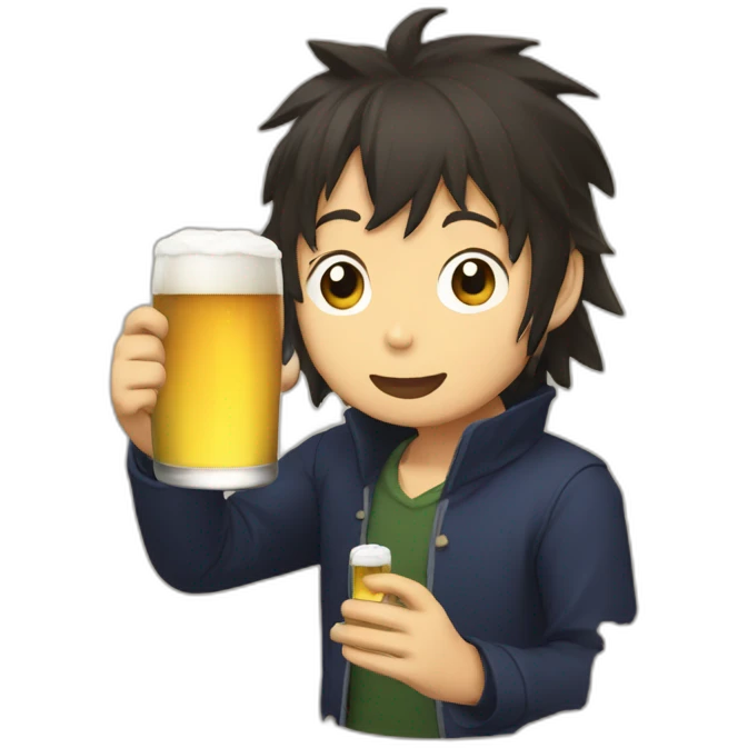 aizawa drinking beer emoji
