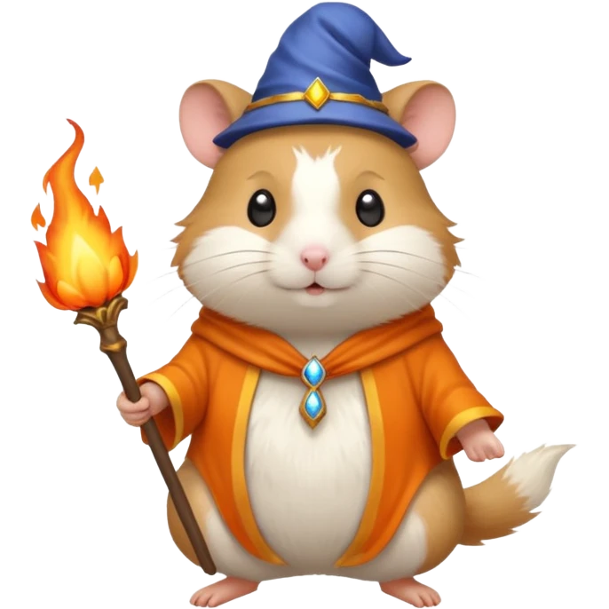 wizard hamster summoning fire emoji