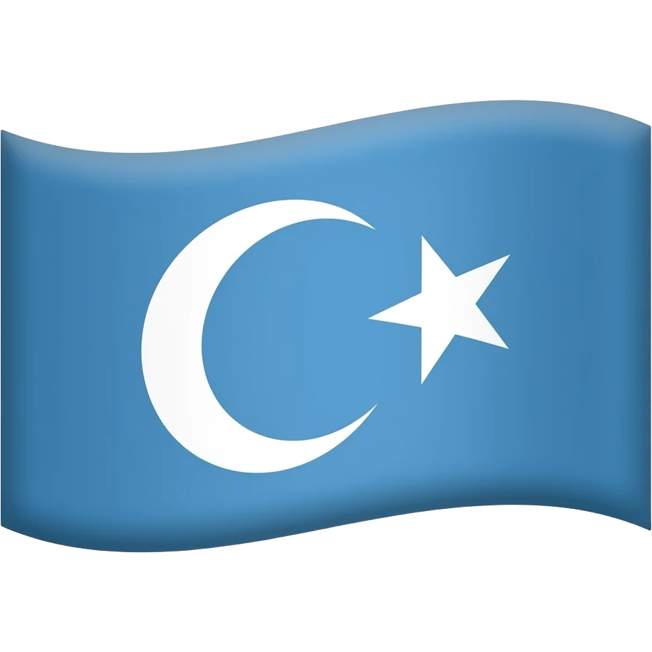 Bir mavi bayrağın üzerine hilal ve yıldız ekle emoji