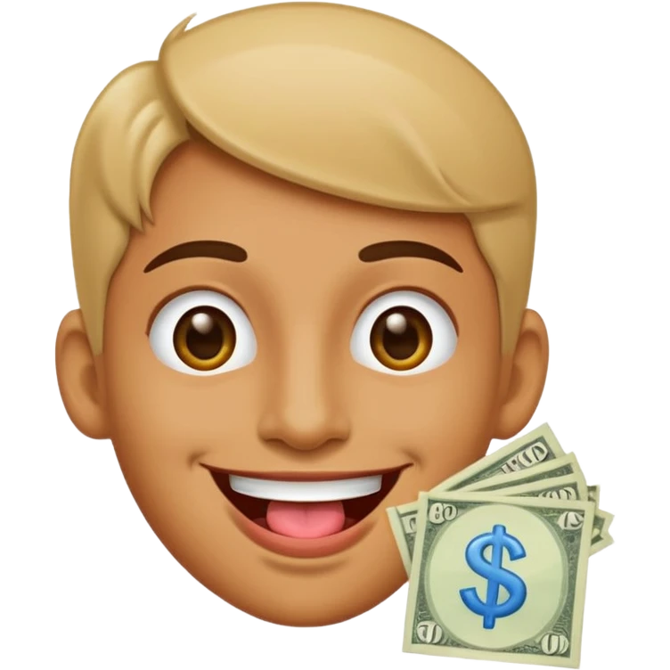 create happy smile with money tongue emoji