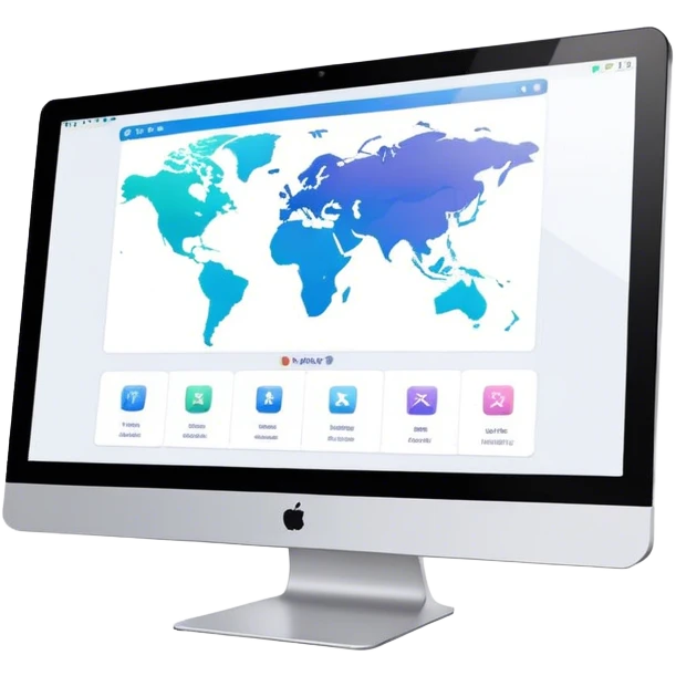 Create an emoji for UX/UI design. Show a monitor or tablet with a web interface mockup displayed on the screen. Use modern, professional colors. Do not include any emojis or smiley faces. Make the background transparent. emoji