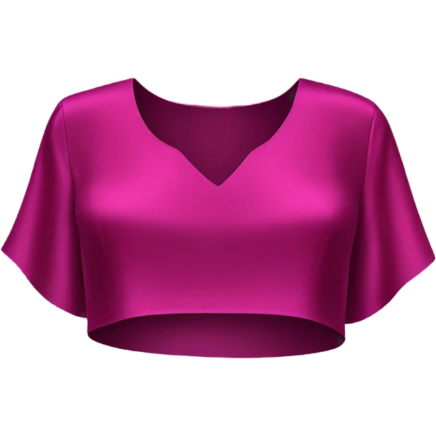 Realistic magenta cut out silk crop top blouse. emoji