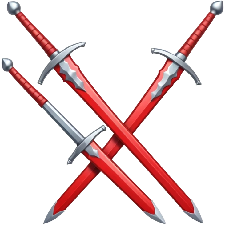glitter red two sword emoji