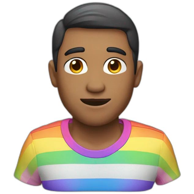 Gay man looking gay with a gay pose emoji