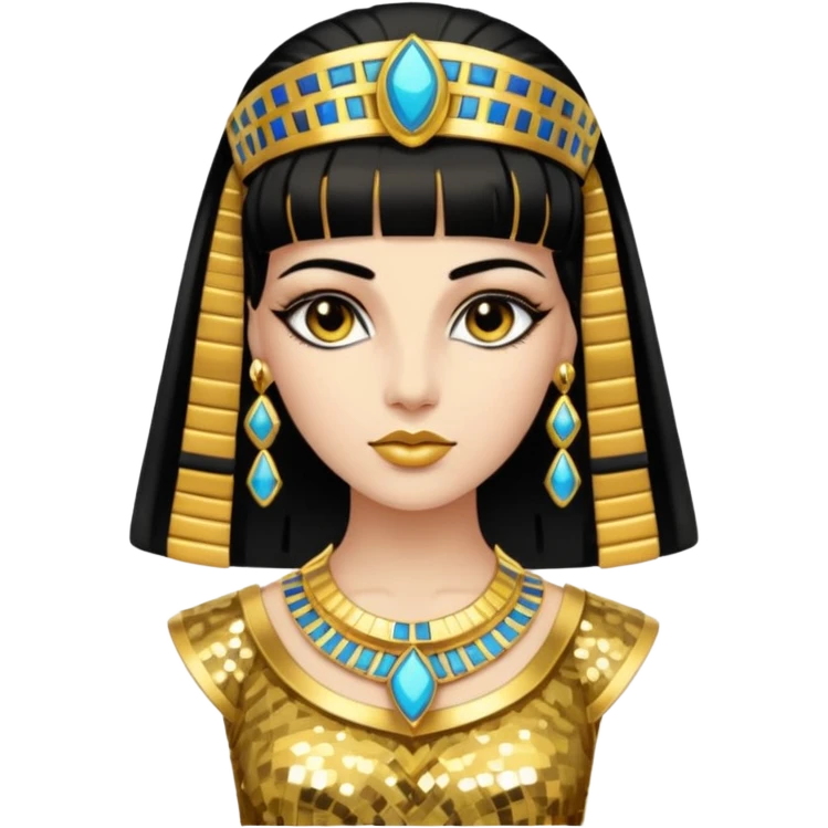 Cleopatra with gold sequin outfit emoji