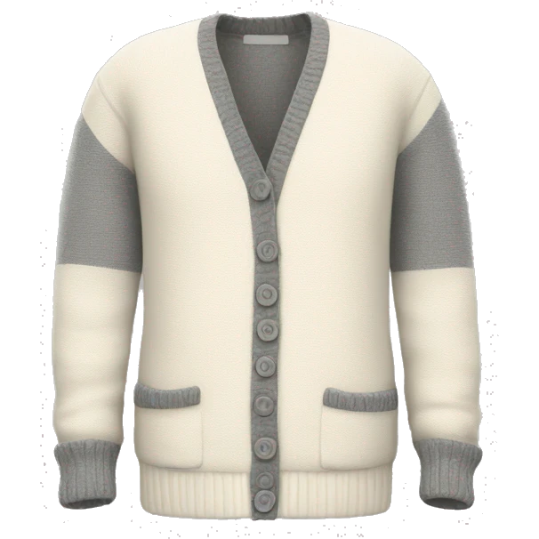 Cream cardigan with grey accents emoji