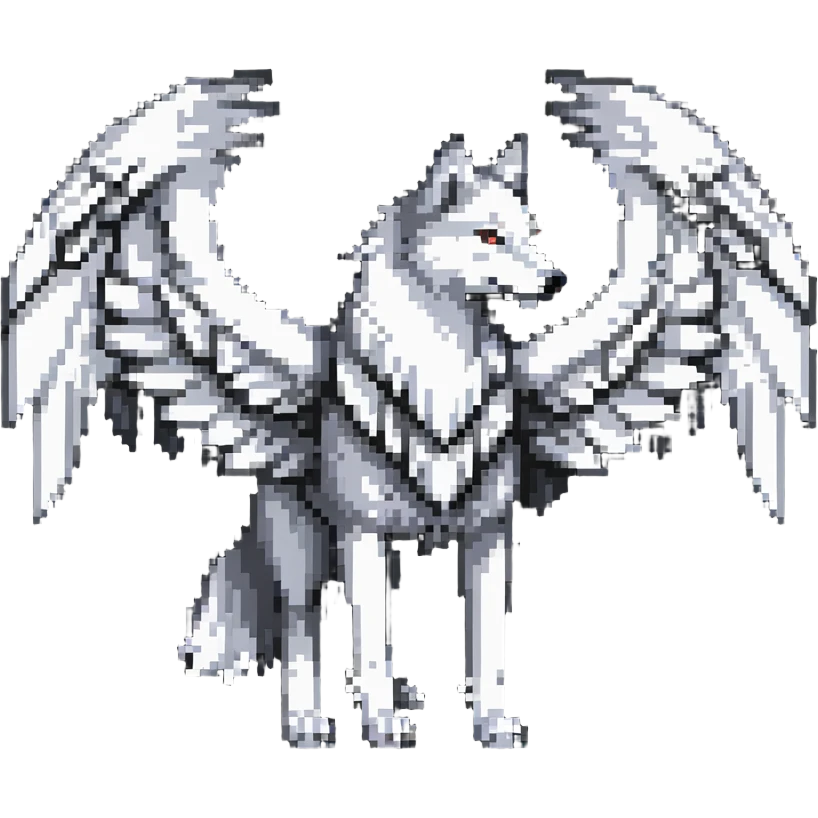 wolf with the wings of a swan emoji