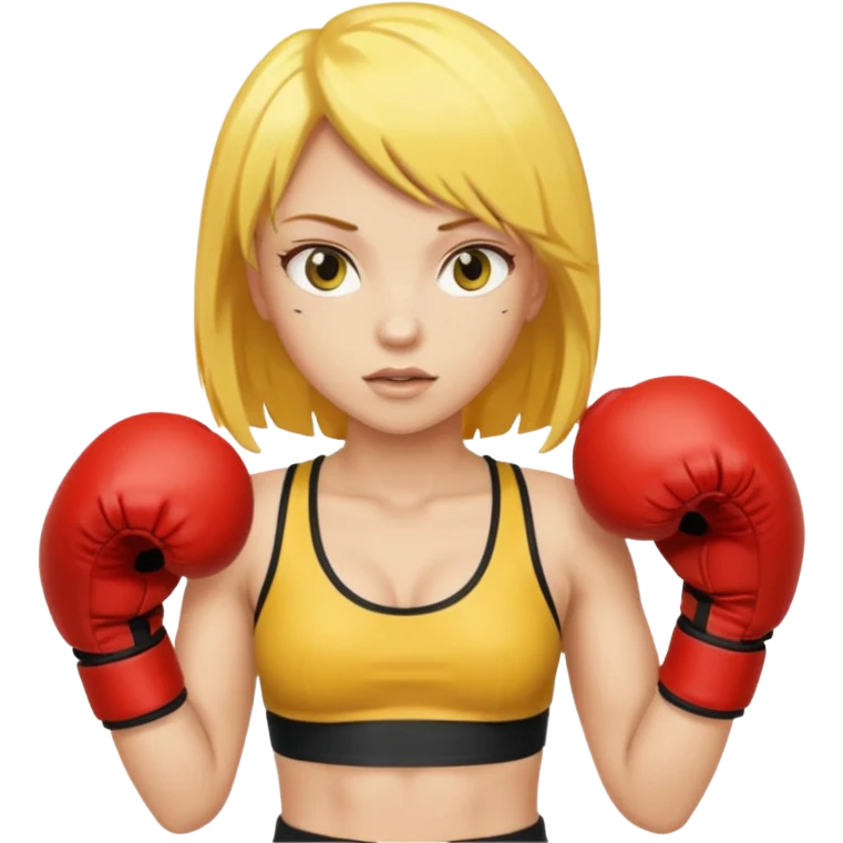 sexy girl with yellow hair boxing emoji
