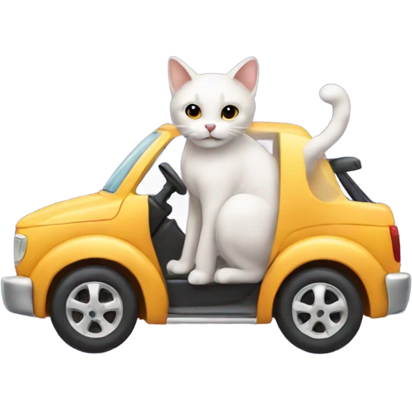 A cat riding a car  emoji