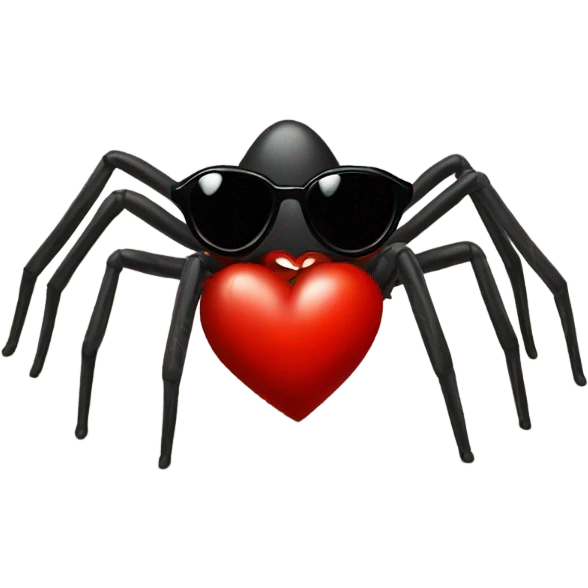 spider emoji with red heart sunglasses  emoji