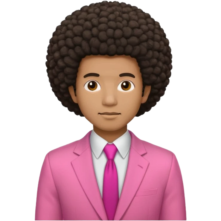 afro hair man pink suit emoji