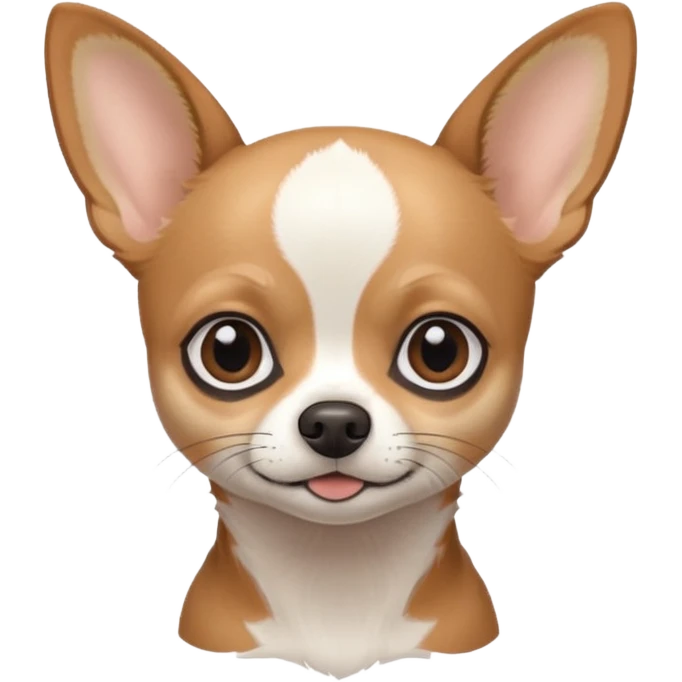A black and white chihuahua emoji please with a thin white line on the center of head and brown eyebrow emoji