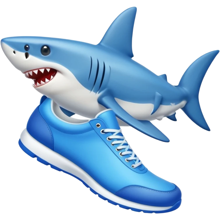 Shark with blue shoes on emoji