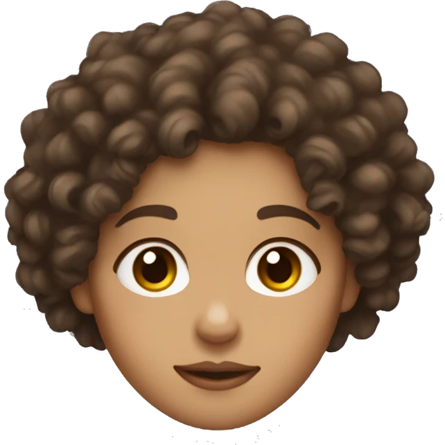 curly hair lightskin girl with brown eyes side eye emoji