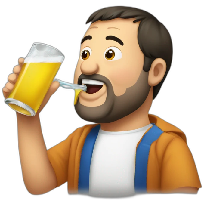 Matteo Salvini drinking emoji