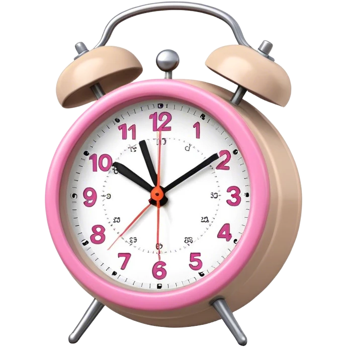 Beige and pink alarm clock emoji