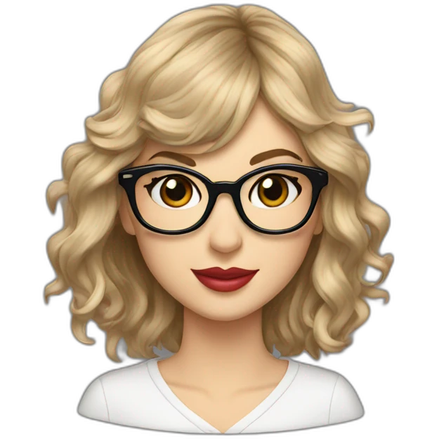 Taylor swift wearing glasses emoji