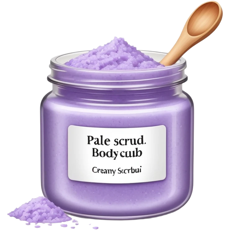 Pale Lavander body scrub inscription emoji