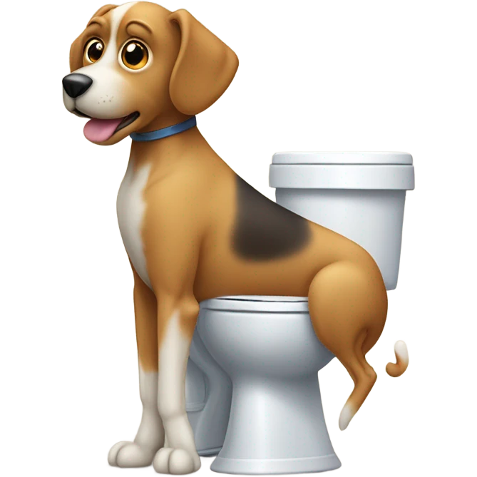 Dog pooping on toilet  emoji