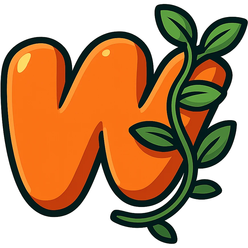 plump vibrant Wattpad logo 'w' in cartoon style with bold outline expressive shadows highlights decorated with a leafy vine wrapping around the logo no background emoji